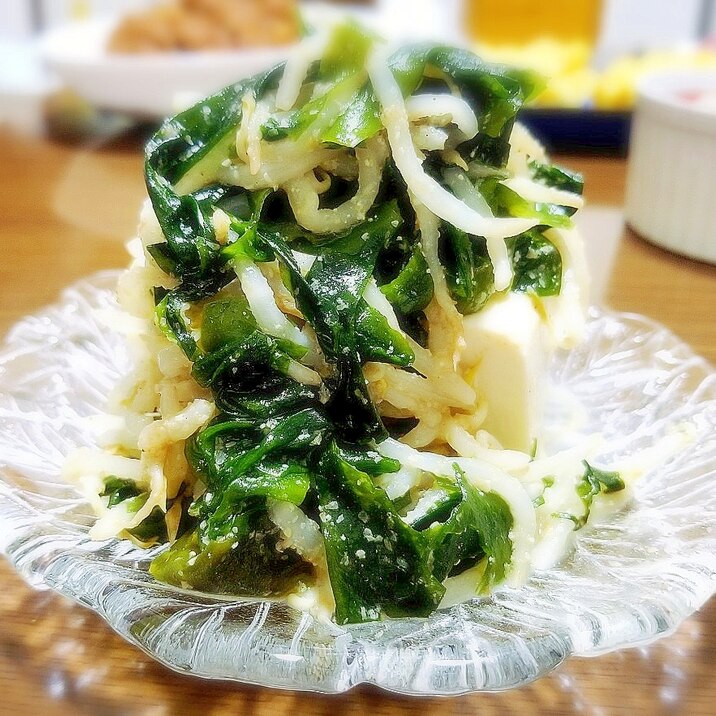 レンジで簡単♪ ワカメともやしのナムル☆